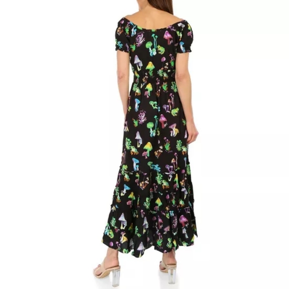 Betsey Johnson XXL Women's Mushroom Frog Print Easter Maxi Dress - Picture 2 of 2